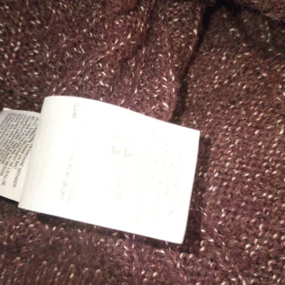 Lucky Brand Women’s Oversized‎ Mock Neck Sweater Wine Textured Knit Size Medium
